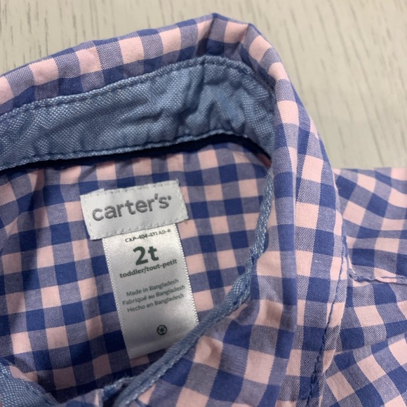 Carter's Kids Gingham Button Down Shirt / Children’s Place Jean - Picture 3 of 10